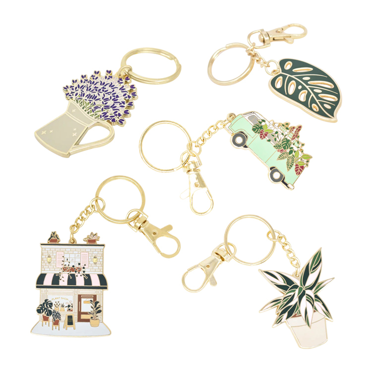 Custom Hard Enamel Keychains | Cute Nature Charm Keychains