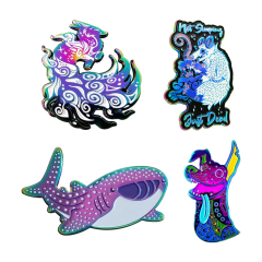 Custom Glitter Lapel Pins | Rainbow Plating Metal Pins