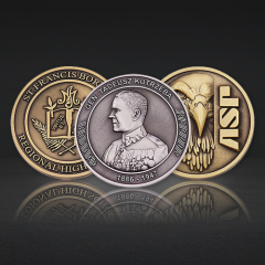 Custom Antique Challenge Coins with Portrait Collectible Designs