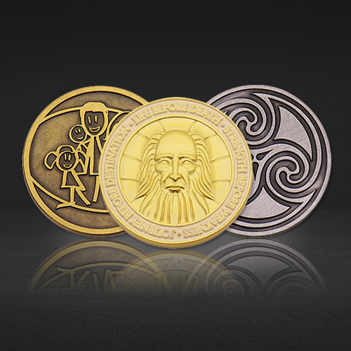 Custom Antique Challenge Coins | Engraved Portrait Collectible Coins