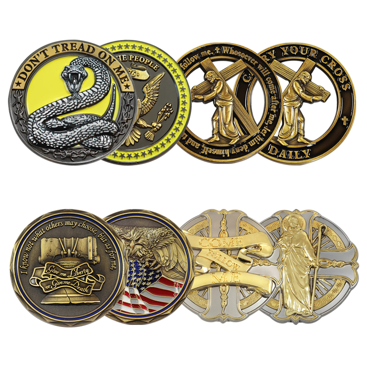 Custom 3D Antique Challenge Coins | Engraved Symbolic Coins
