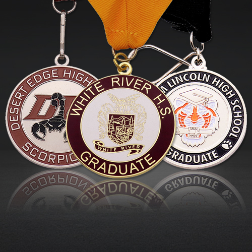 Custom Printing Medals | Graduation School Logo Medals