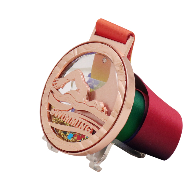 Custom 3D Sports Medals | Swimming Liquid Glitter Medals