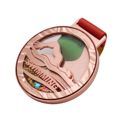 Custom 3D Sports Medals | Swimming Liquid Glitter Medals