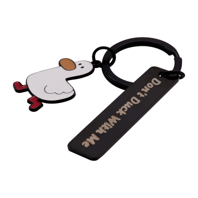 Custom Soft Enamel Keychains | Cute Duck Tag Keychains