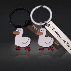 Custom Soft Enamel Keychains | Cute Duck Tag Keychains