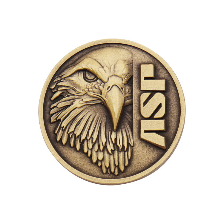 Customized antique-style copper-plated metal commemorative coin