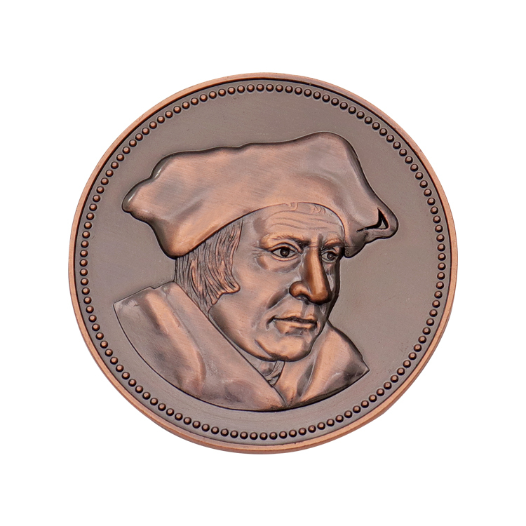 Customized antique-style copper-plated metal commemorative coin