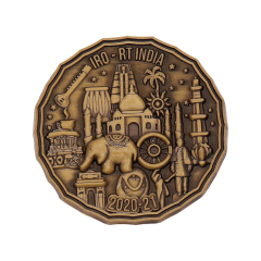Customized antique-style copper-plated metal commemorative coin