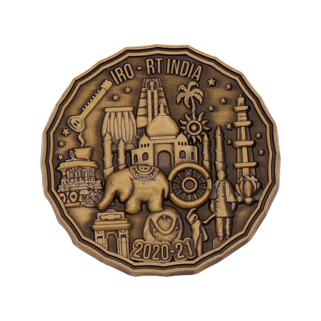 Customized antique-style copper-plated metal commemorative coin