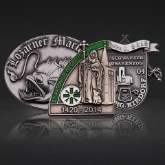Custom 3D Lapel Pins | Antique Silver Religious Commemorative Pins