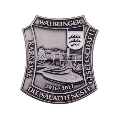 Custom 3D Lapel Pins | Antique Silver Religious Commemorative Pins