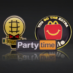 Custom Printing & Epoxy Lapel Pins | Fast Food Logo Party Badges