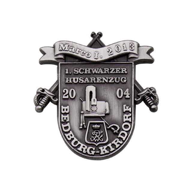Custom 3D Lapel Pins | Antique Silver Religious Commemorative Pins