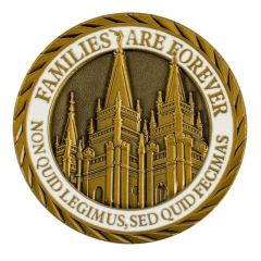 Custom Antique Challenge Coins | Copper Plated Landmark Profile Coins