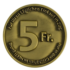 Custom Antique Challenge Coins | Copper Plated Landmark Profile Coins