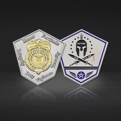 Custom Military Enamel Challenge Coins | Police Shield Commemorative Coins