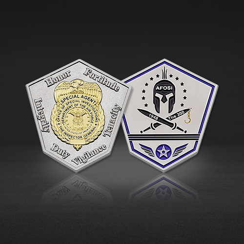 Custom Military Enamel Challenge Coins | Police Shield Commemorative Coins