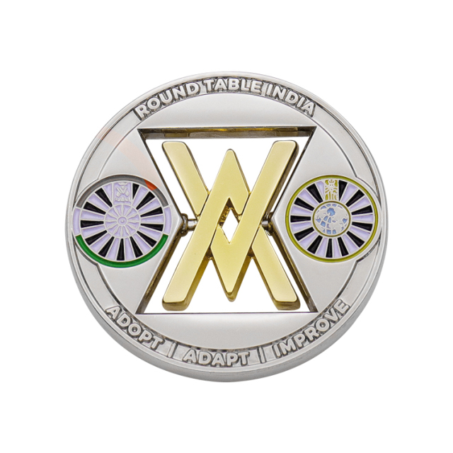 Custom Rotatable Enamel Challenge Coins | Multifunctional Service Coins