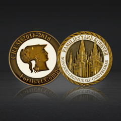 Custom Antique Challenge Coins | Copper Plated Landmark Profile Coins