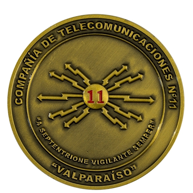 Custom Antique Challenge Coins | Copper Plated Landmark Profile Coins