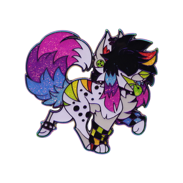 Custom Glitter Lapel Pins | Cartoon Mythical Fox Commemorative Pins