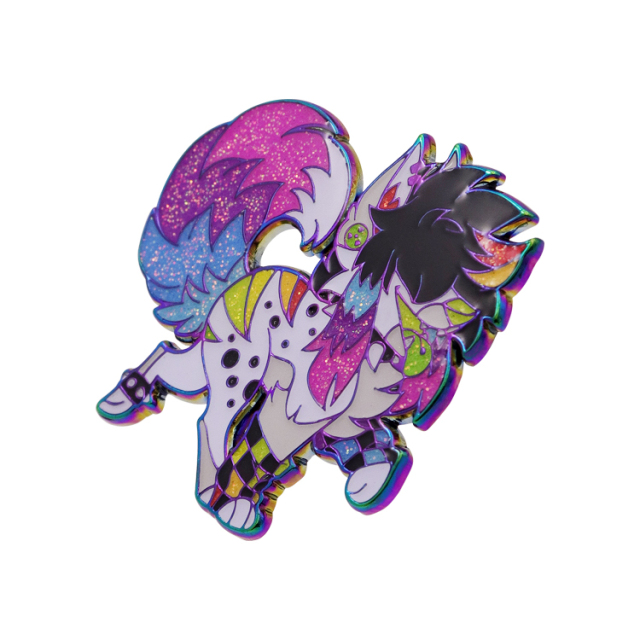 Custom Glitter Lapel Pins | Cartoon Mythical Fox Commemorative Pins