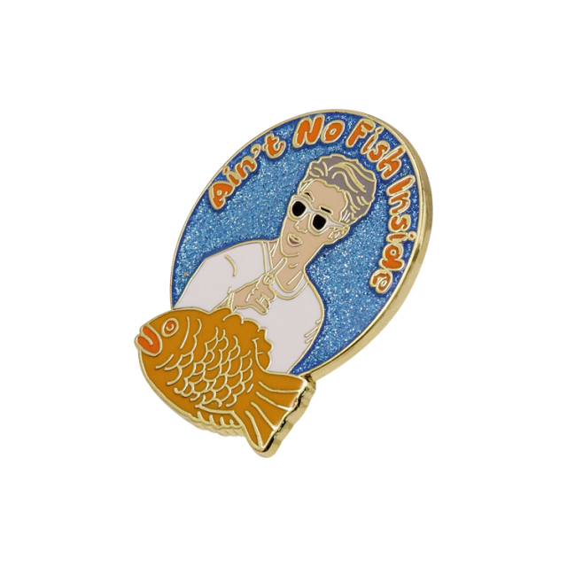 Custom Glitter Lapel Pins | Cartoon Mythical Fox Commemorative Pins