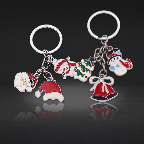 Custom Soft Enamel Keychains | Christmas Charm Keychains