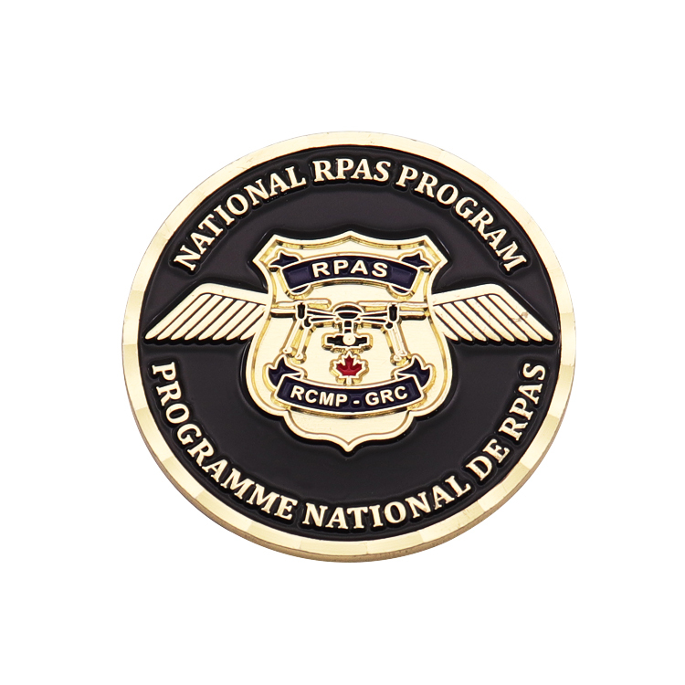 Customizable gold-plated enamel military-style military commemorative coin