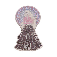 Customized metal handicrafts badges glitter powder anime-style enamel pins