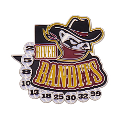 Newly designed commemorative sports event badge featuring baseball logo and soft enamel pin