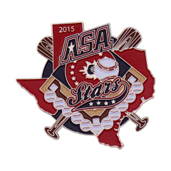 Newly designed commemorative sports event badge featuring baseball logo and soft enamel pin