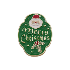 Customizable soft enamel badge pin with cartoon logo Christmas themed commemorative badge
