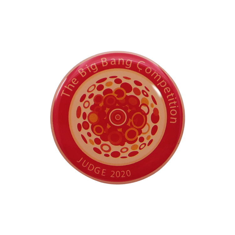 Customizable metal commemorative badges for exclusive use in meetings and events with epoxy pins.