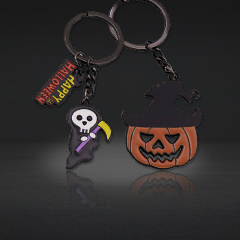 Custom Hard Enamel Keychains | Halloween Pumpkin Ghost Keychains