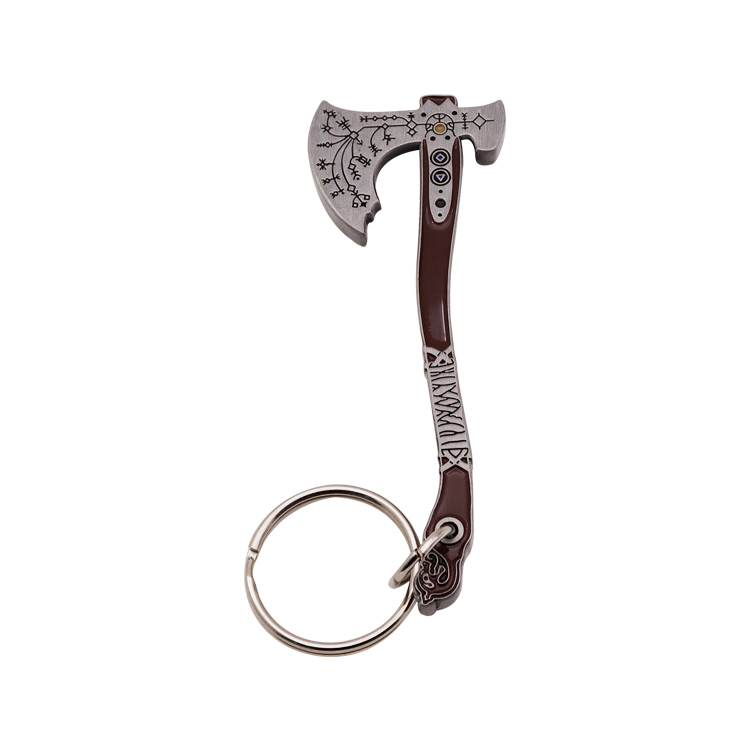 Customizable metal 3D axe shape and car engine model commemorative key chain