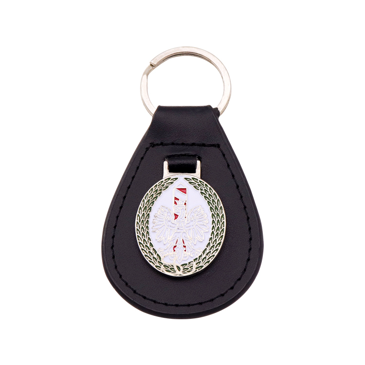 Custom PU Leather Keychains | Shield Logo Keychains