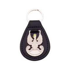 Custom PU Leather Keychains | Shield Logo Keychains