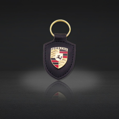 Custom PU Leather Keychains | Shield Logo Keychains