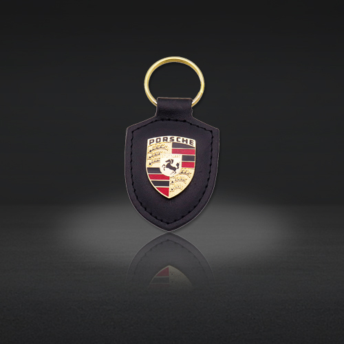 Custom PU Leather Keychains | Shield Logo Keychains
