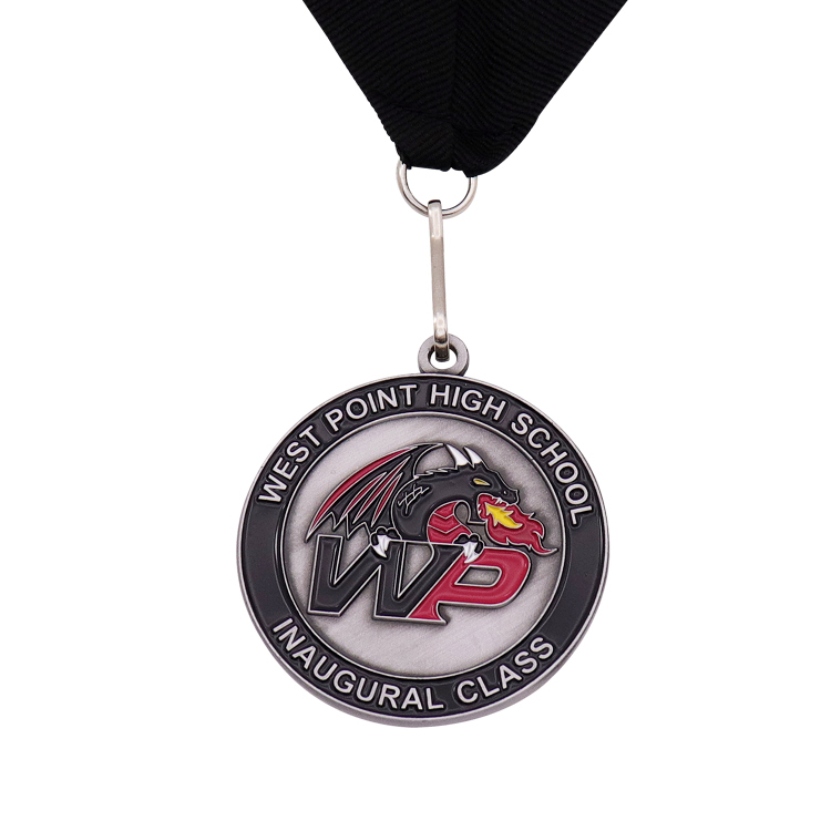 Customizable metal enamel medal with laser-engraved logo - University graduation commemorative medal