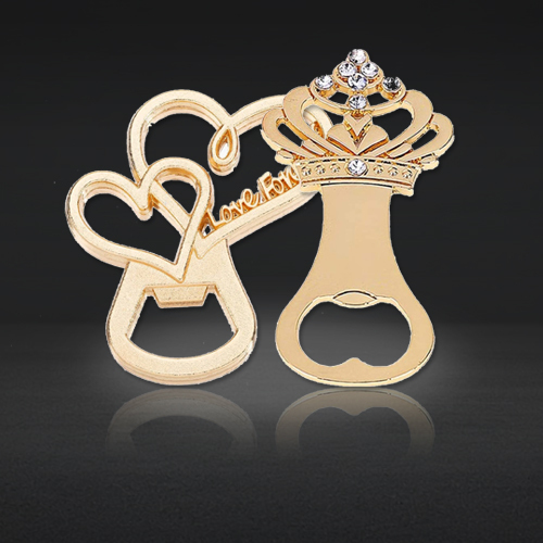 Custom Bottle Openers | Heart Crown Wedding Openers