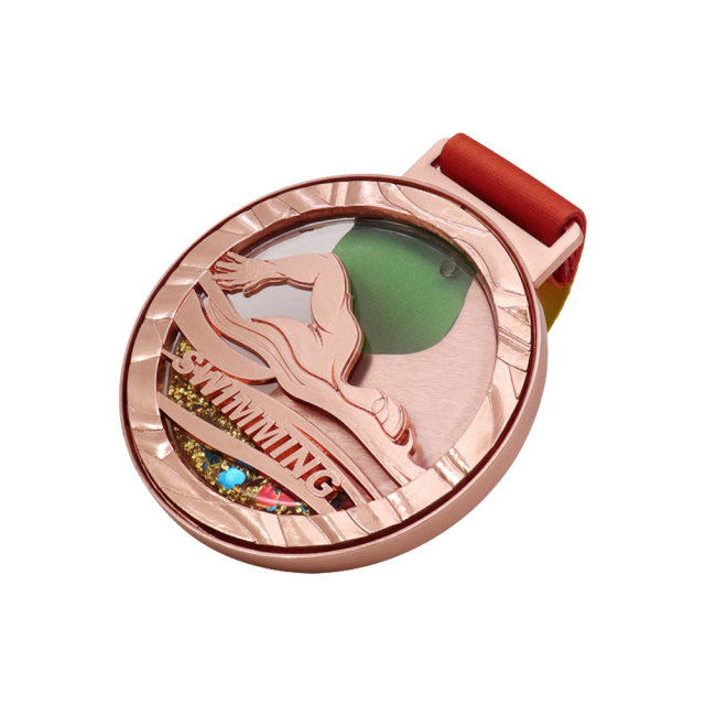 Custom Swimming Medals With Glitter Insert
