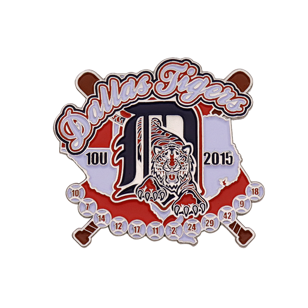 Custom Softball Trading Pins With Number Danglers