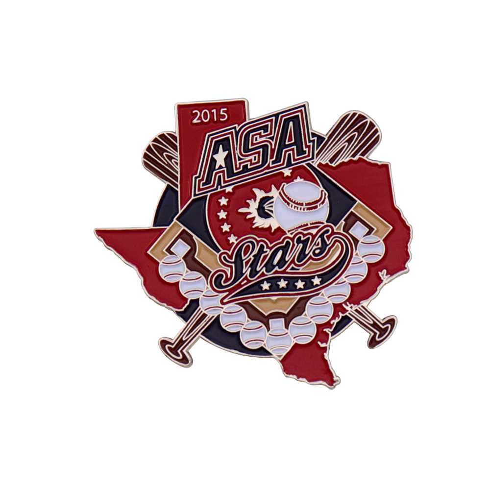 Custom ASA Baseball Trading Pins With Soft Enamel