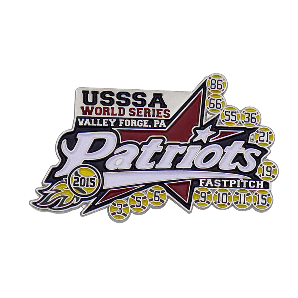 Custom Fastpitch Softball Trading Pins With Number