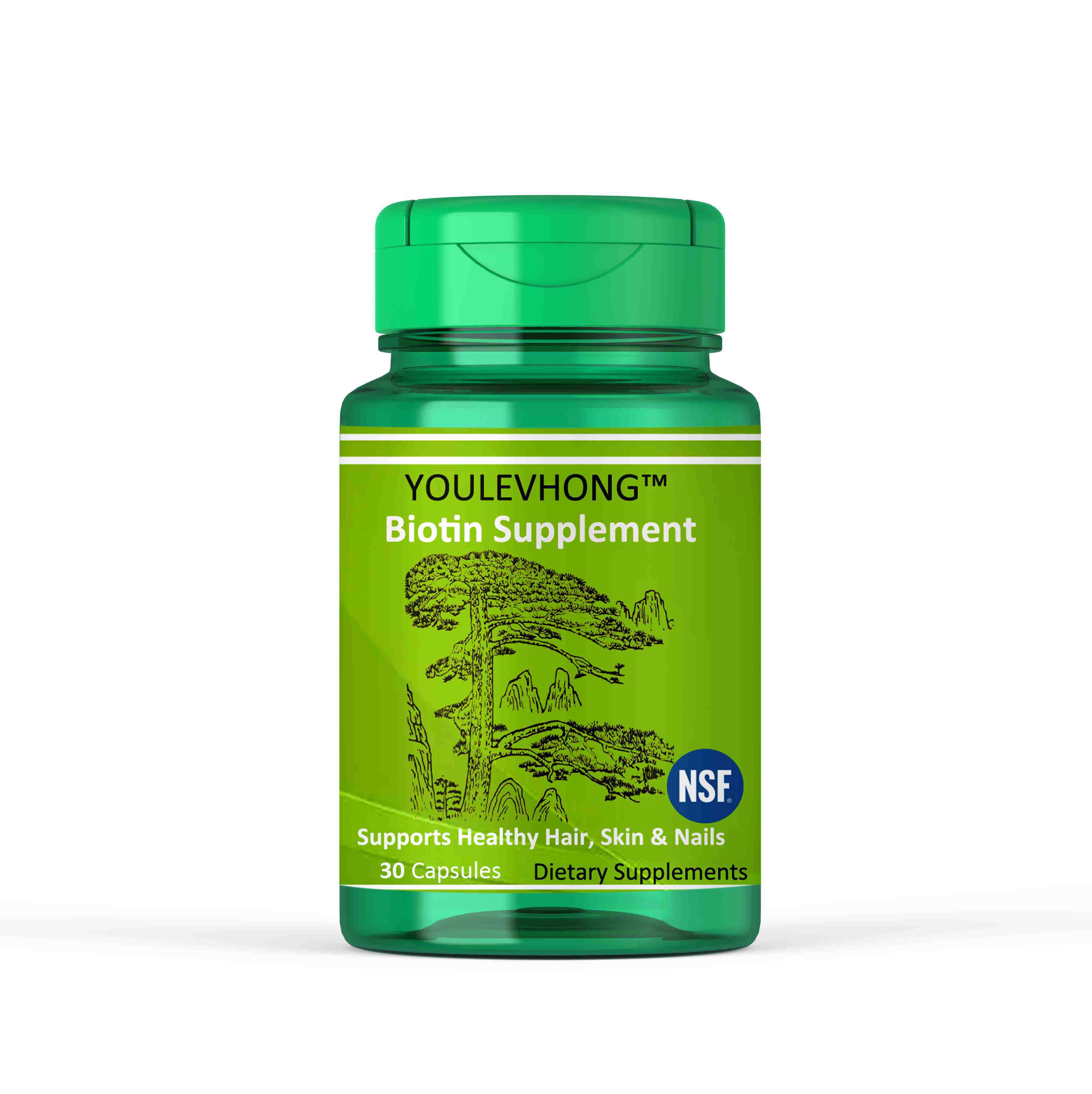 Natural Biotin 5000Mcg Vegeterian Capsules Support Hair Skin And Nails Vitamin Supplements YOULEVHONG Supplements Skin Beauty Herbal Health Natural Extract & Multivitamin