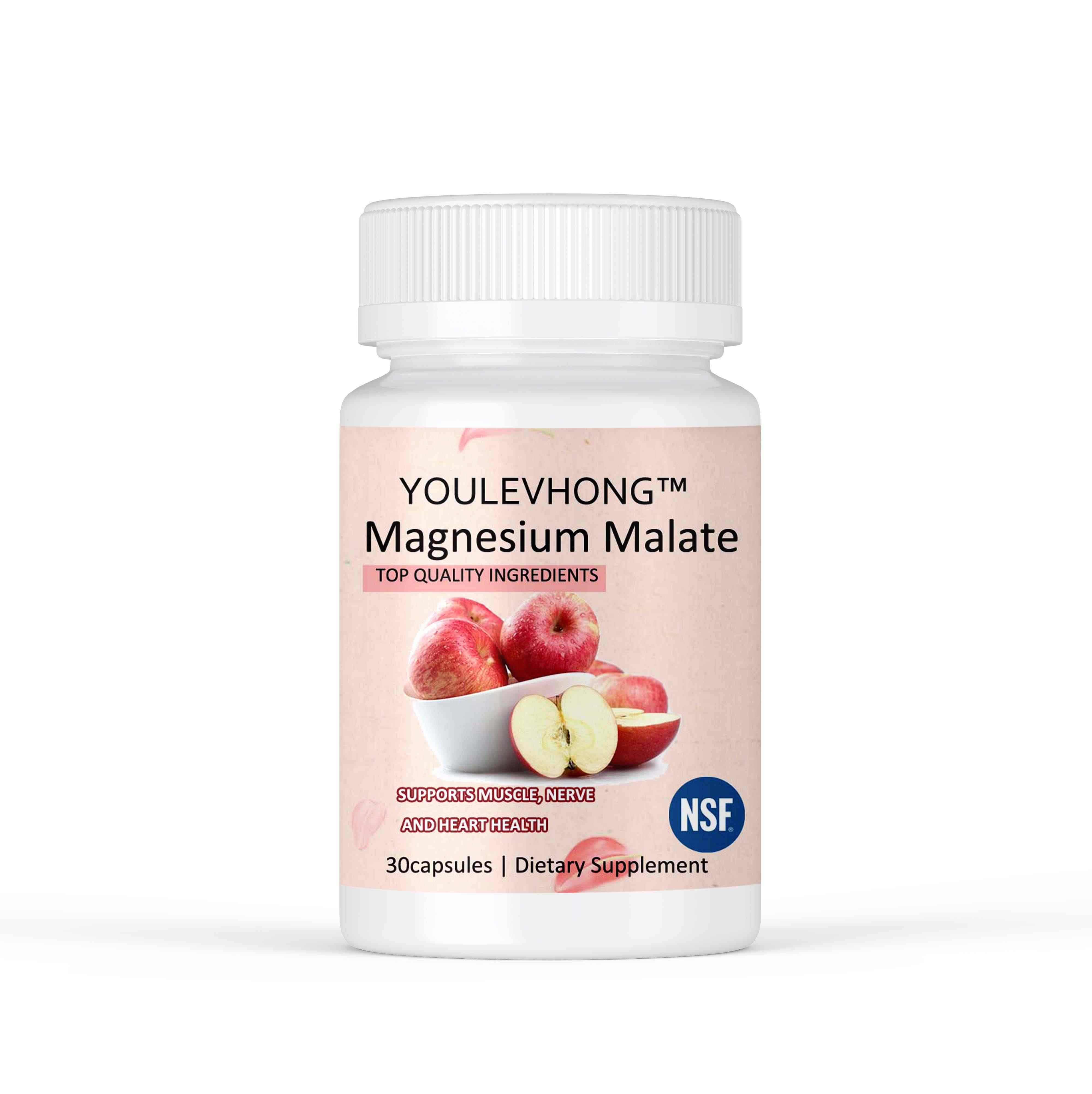 Gluten Free Magnesium Malate Supplement 1000mg Per Serving With Malic Acid