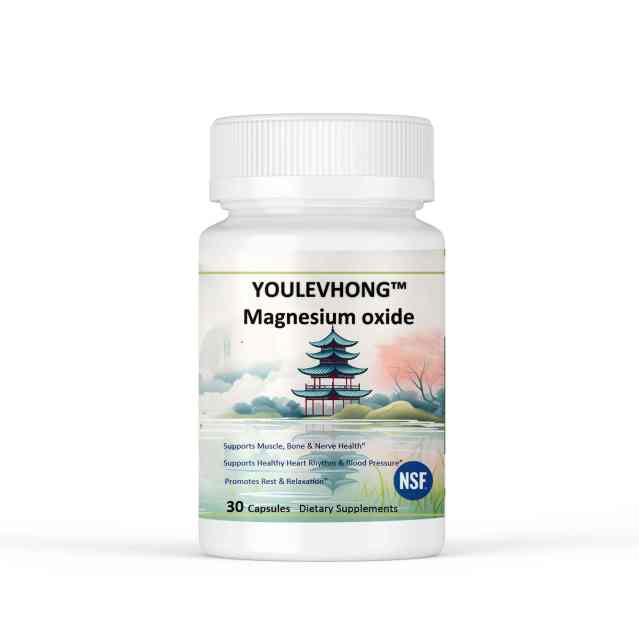 Non GMO Magnesium Oxide Supplement 400mg NSF Dairy Free Stress Reliever For Women Nervous System